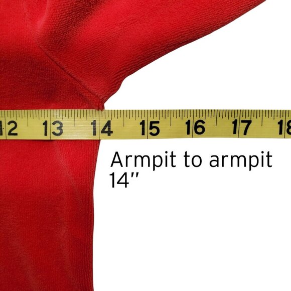 Juicy Couture Girl’s Red Velour Shiny Puppy Rhinestone Crown Graphic Hoodie 6/7 - Picture 6 of 12